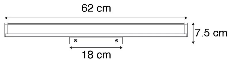 Candeeiro de parede moderno preto 62 cm IP44 - Cascada