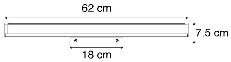 LED Candeeiro de parede moderno para casa de banho preto 62 cm IP44 - Cascada Moderno