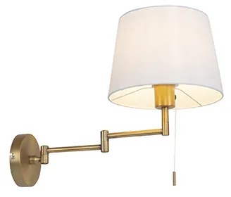 Candeeiro de parede em bronze com cúpula branca e braço ajustável - Ladas Deluxe Moderno