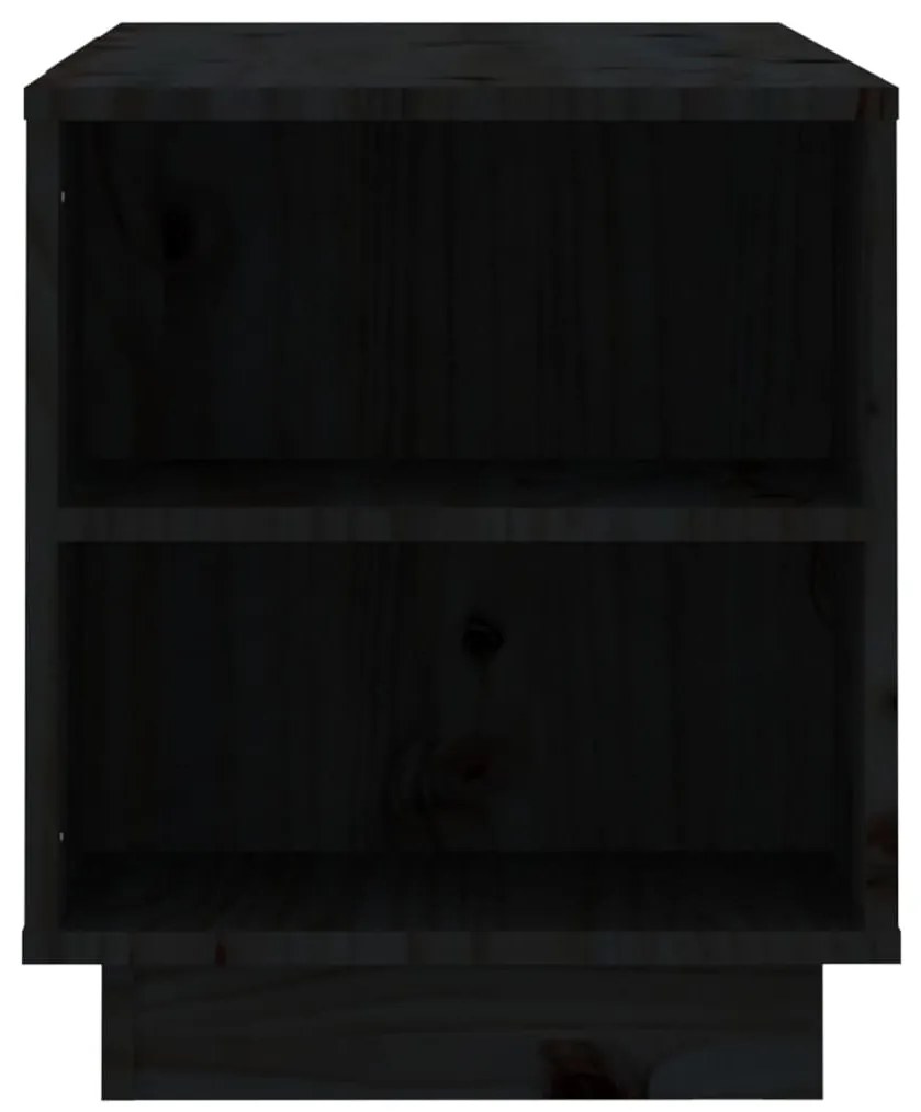 Móvel de TV 110x35x40,5 cm madeira de pinho maciça preto