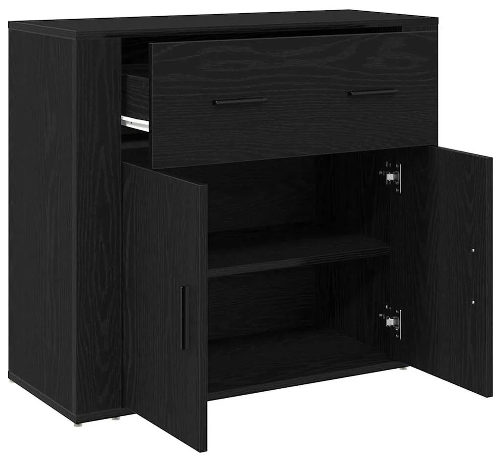 Buffet vidaXL Carvalho Preto 80x33x70 cm Madeira de engenharia