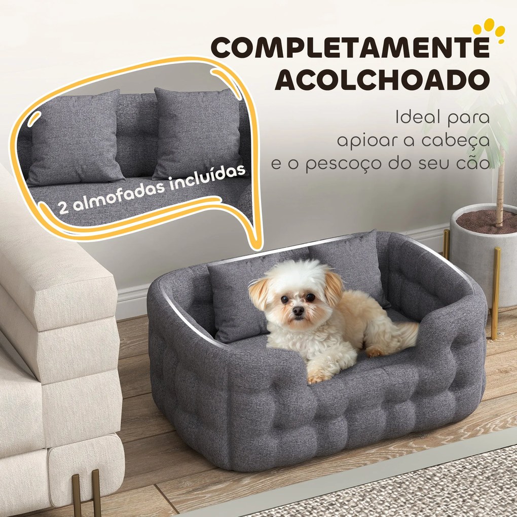 PawHut Cama para Cães Pequenos Cama para Animais de Estimação com 2 Al