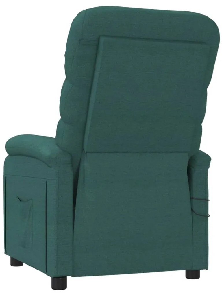 Poltrona de massagens elétrica tecido verde-escuro