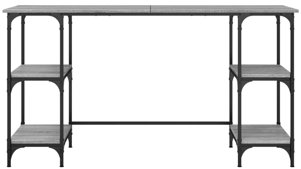 Secretária 140x50x75 cm metal/derivados de madeira cinza sonoma