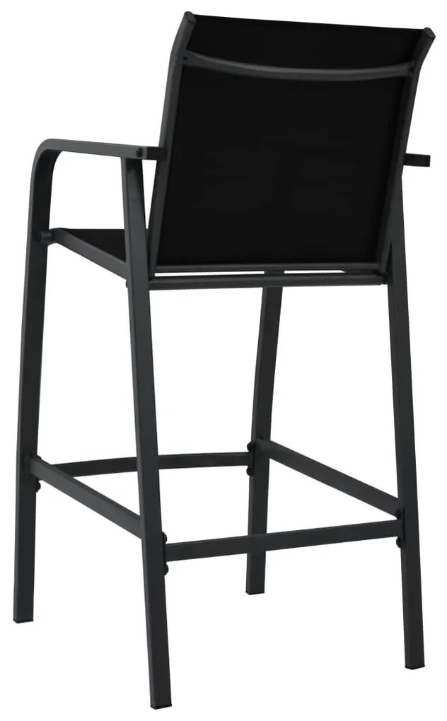 Cadeiras de bar para jardim 2 pcs textilene preto