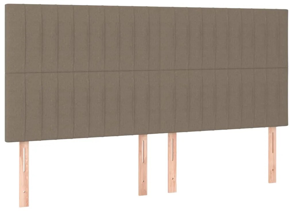 Cama box spring colchão/LED 180x200cm tecido cinza-acastanhado