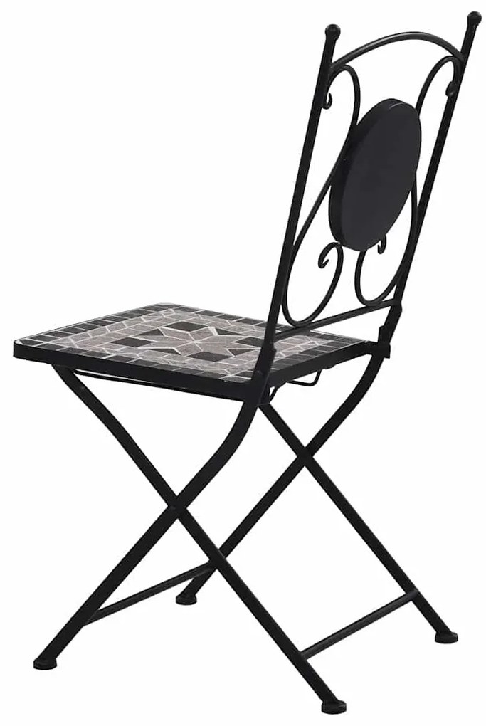Cadeiras bistrô em mosaico 2 pcs cinzento