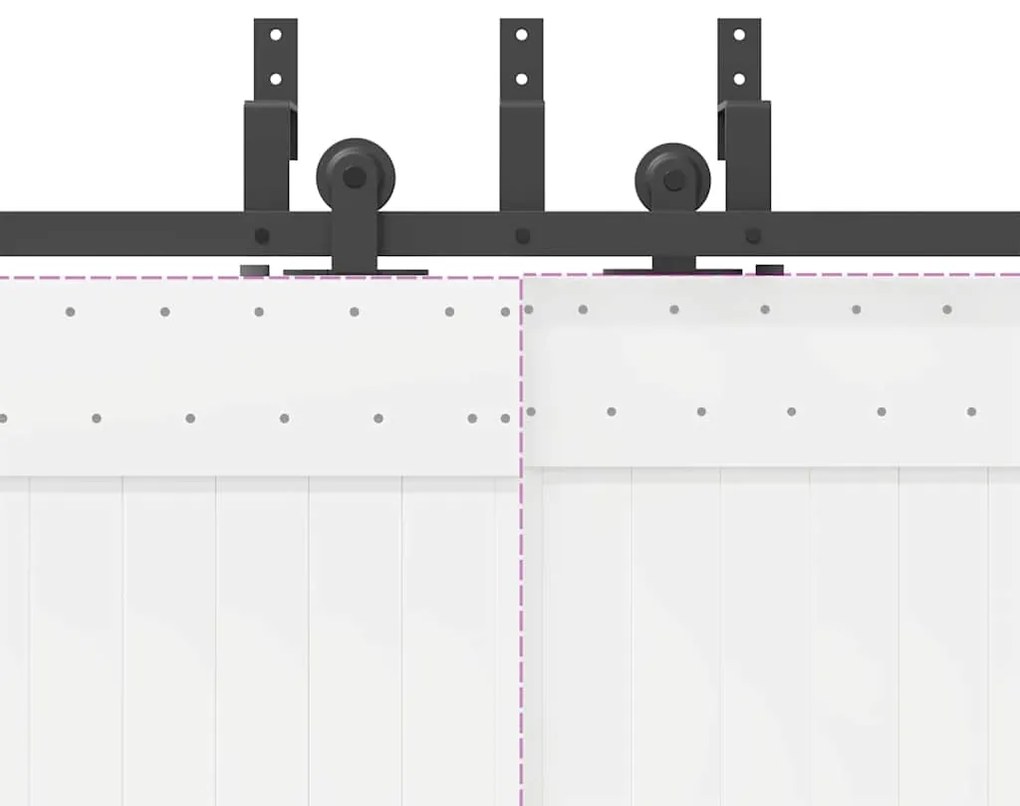 Kit de ferragens para porta deslizante 427 cm aço preto