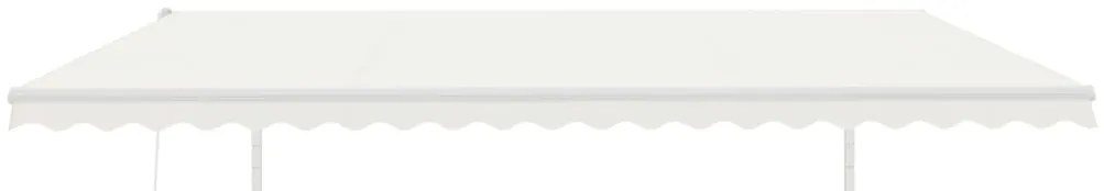 Toldo retrátil automático com postes 5x3,5 m cor creme