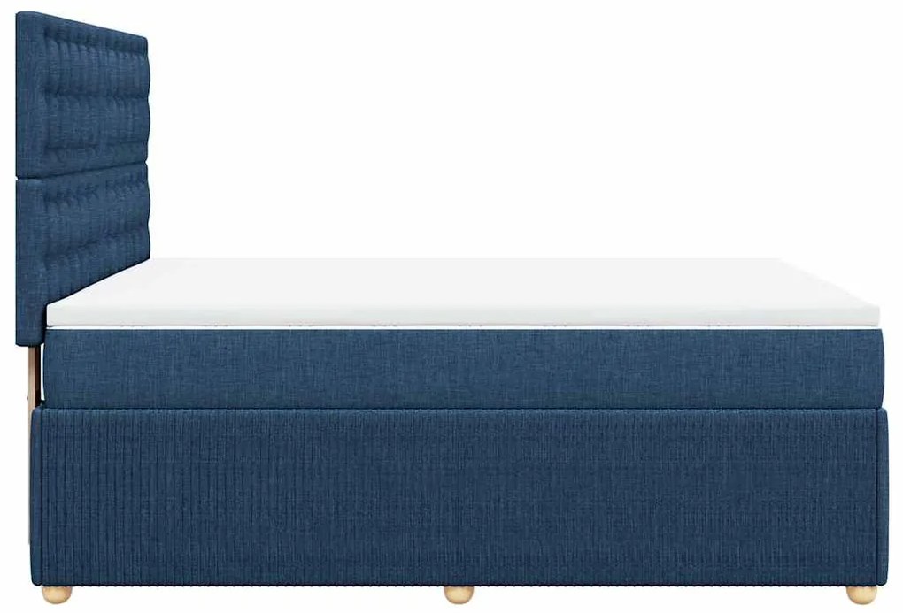 Cama com molas/colchão 140x190 cm tecido azul