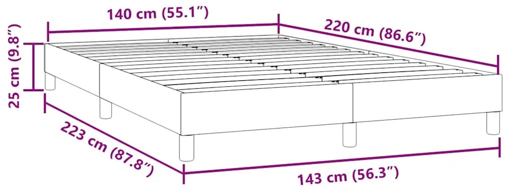 Estrutura de cama sem colchão 140x220 cm veludo verde-escuro