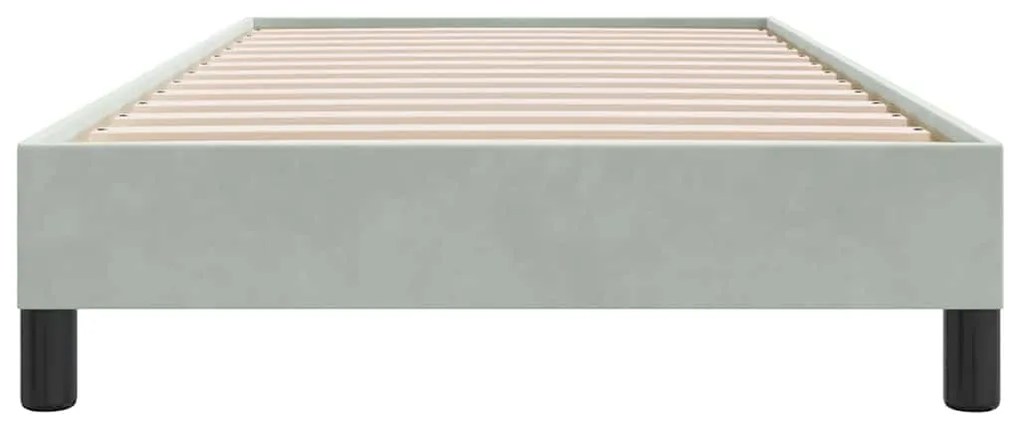 Estrutura de cama sem colchão 80x220 cm veludo cinzento-claro