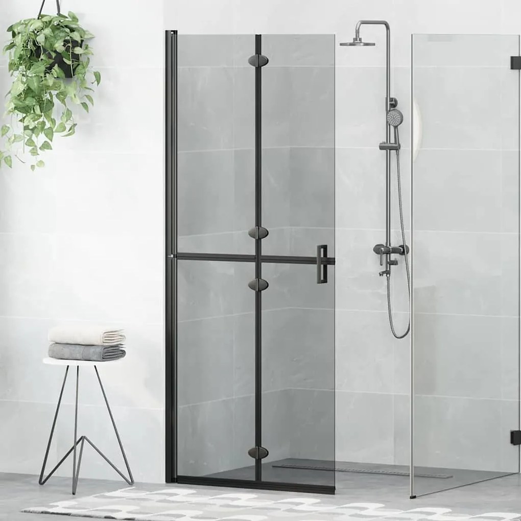 vidaXL Parede de chuveiro walk-in Preto 90 x 6.5 x 190 cm