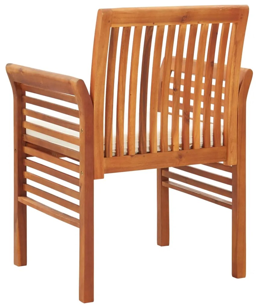 Cadeiras de jantar p/ jardim com almofadões 8 pcs acácia maciça