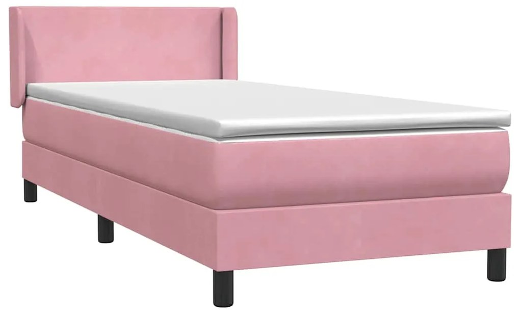 Cama com molas/colchão 80x220 cm veludo rosa