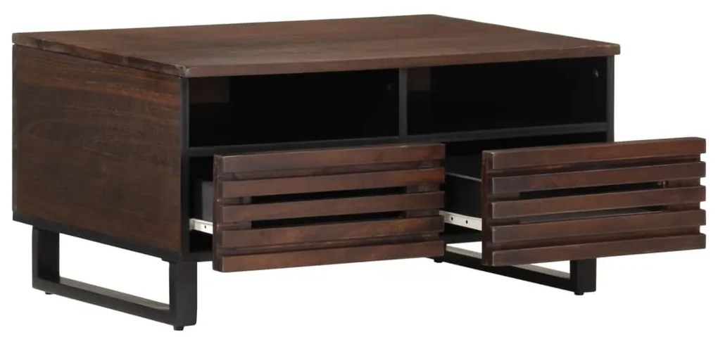 Mesa de centro 80x55x40 cm madeira de mangueira maciça castanho