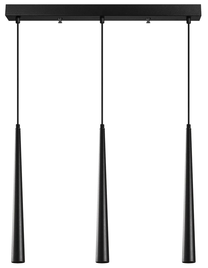 Candeeiro de Teto Ugur – Preto – 58 x 5 cm