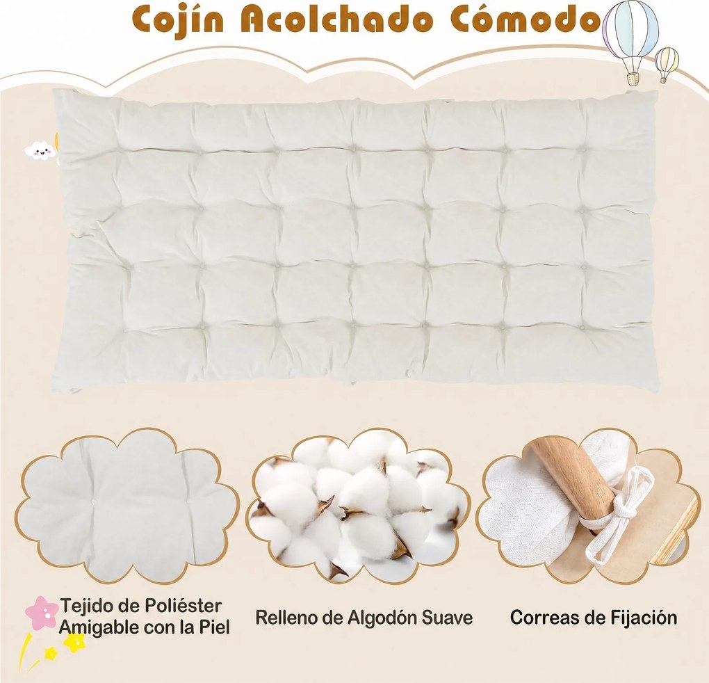 Conjunto de 3 Peças Montessori: Triângulo de Escalada, Arco e Rampa, 69 x 55 x 59 cm, Dobrável, Natural