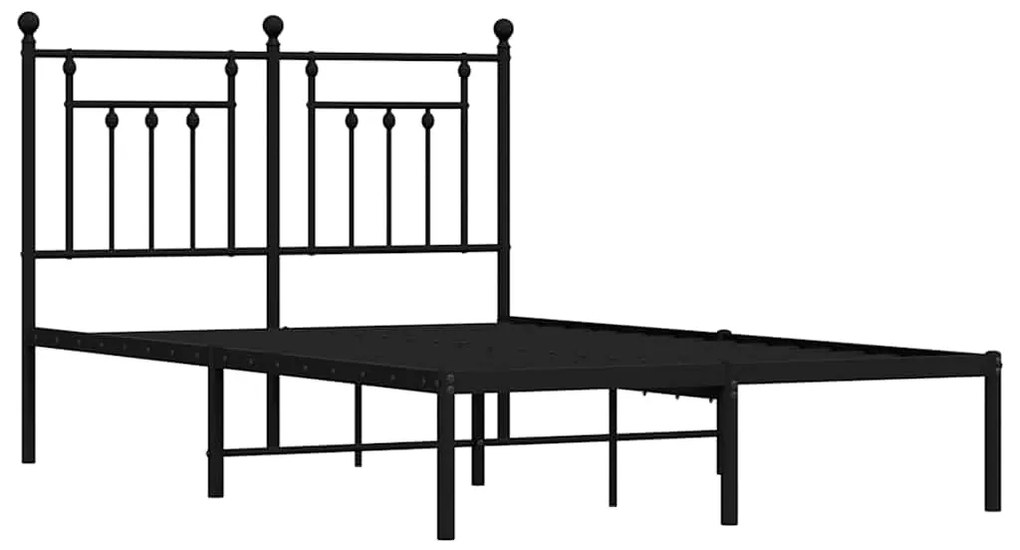 Estrutura de cama com cabeceira 135x190 cm metal preto