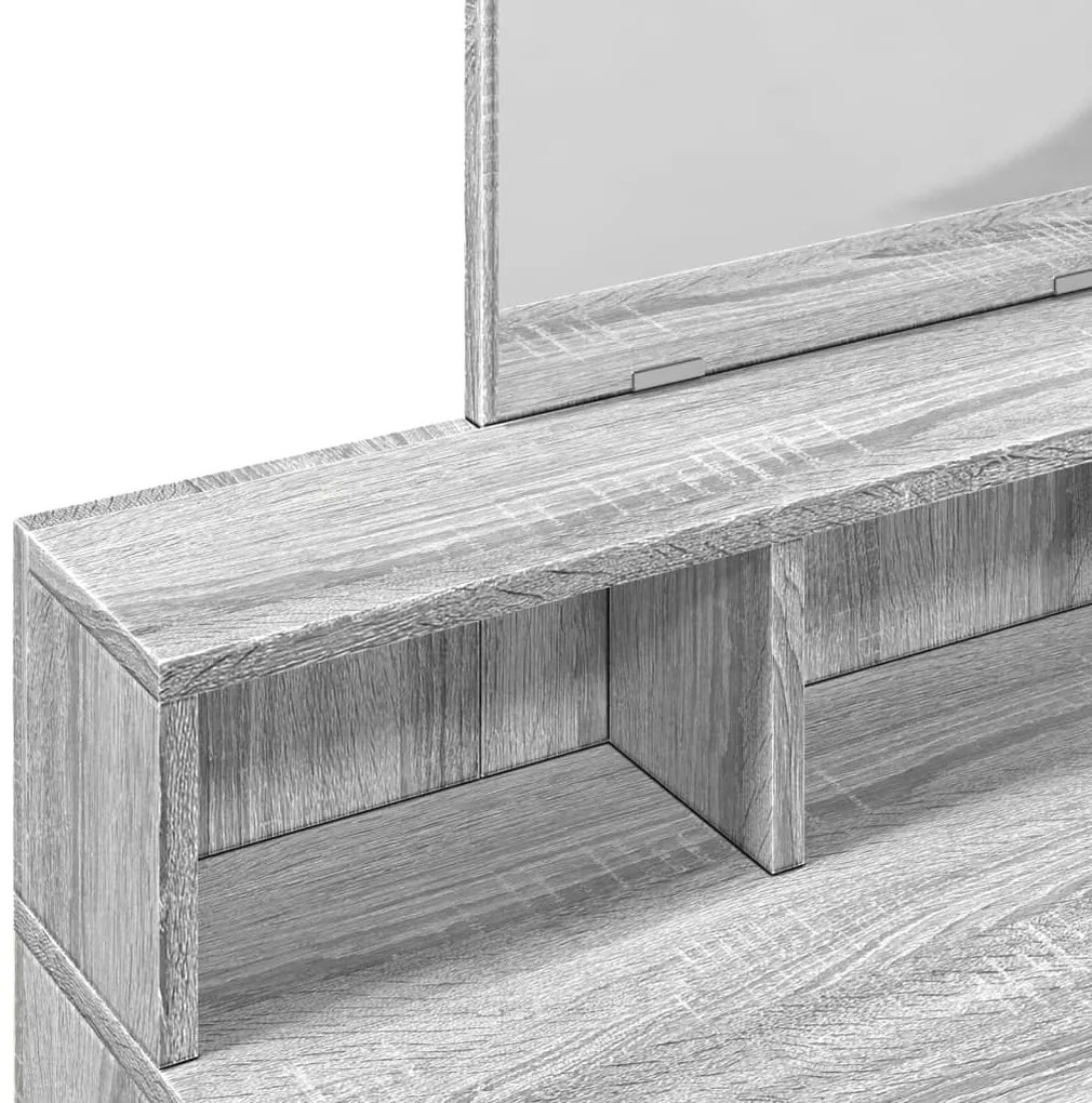 Toucador com espelho 80x41x144,5 cm cinzento sonoma