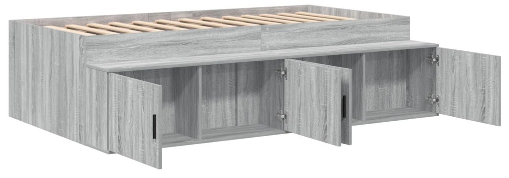 Cama de Armazenamento Cinza Sonoma 80x200 cm