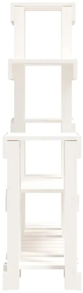 Suporte para plantas 92x25x97 cm pinho maciço branco
