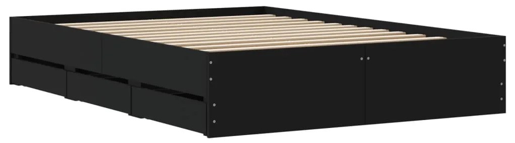 Estrutura cama c/ gavetas 120x190 cm derivados de madeira preto