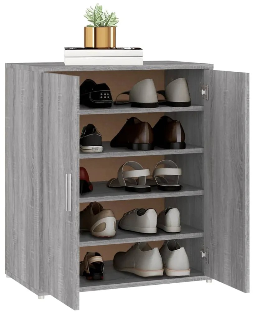 Sapateira 60x35x70 cm derivados de madeira sonoma cinza