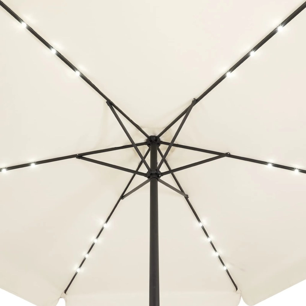 Guarda-sol LED Atenas com proteção (BASE NÃO INCLUIDA) UV 80+ Ø330 x 269 cm Creme
