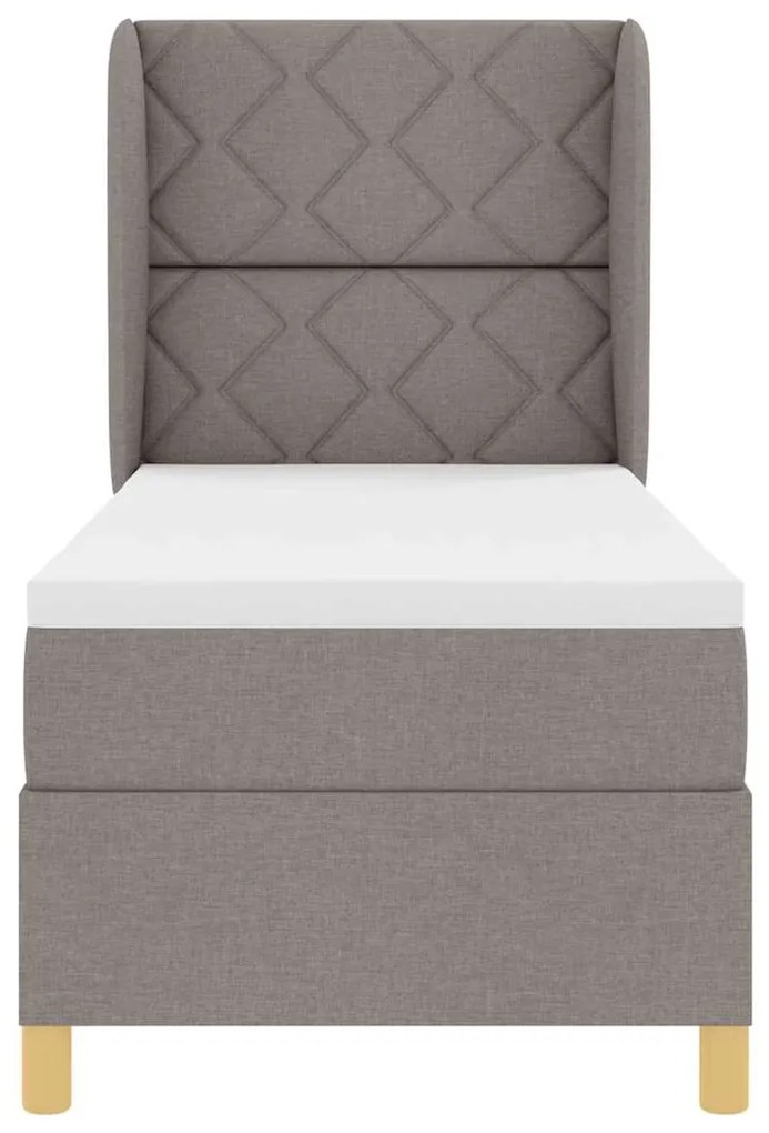 Cama Box Spring vidaXL com Colchão Taupe 80x200 cm Tecido