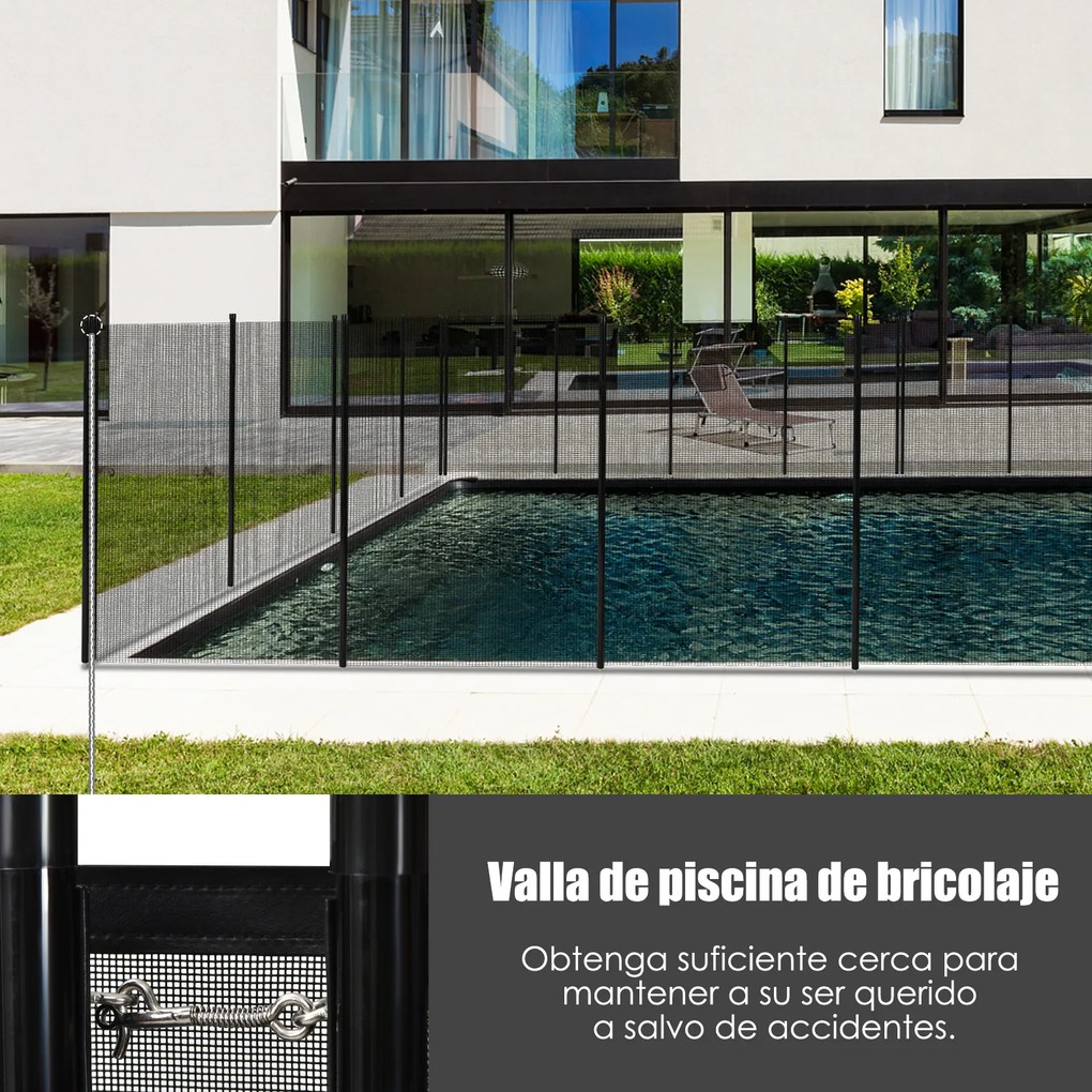 Conjunto de 2 Barreiras de Segurança para Piscina da Teslin Dimensões por barreira: 360 x 125 cm – Proteção para Varandas, Barreira Ocultante, Proteçã