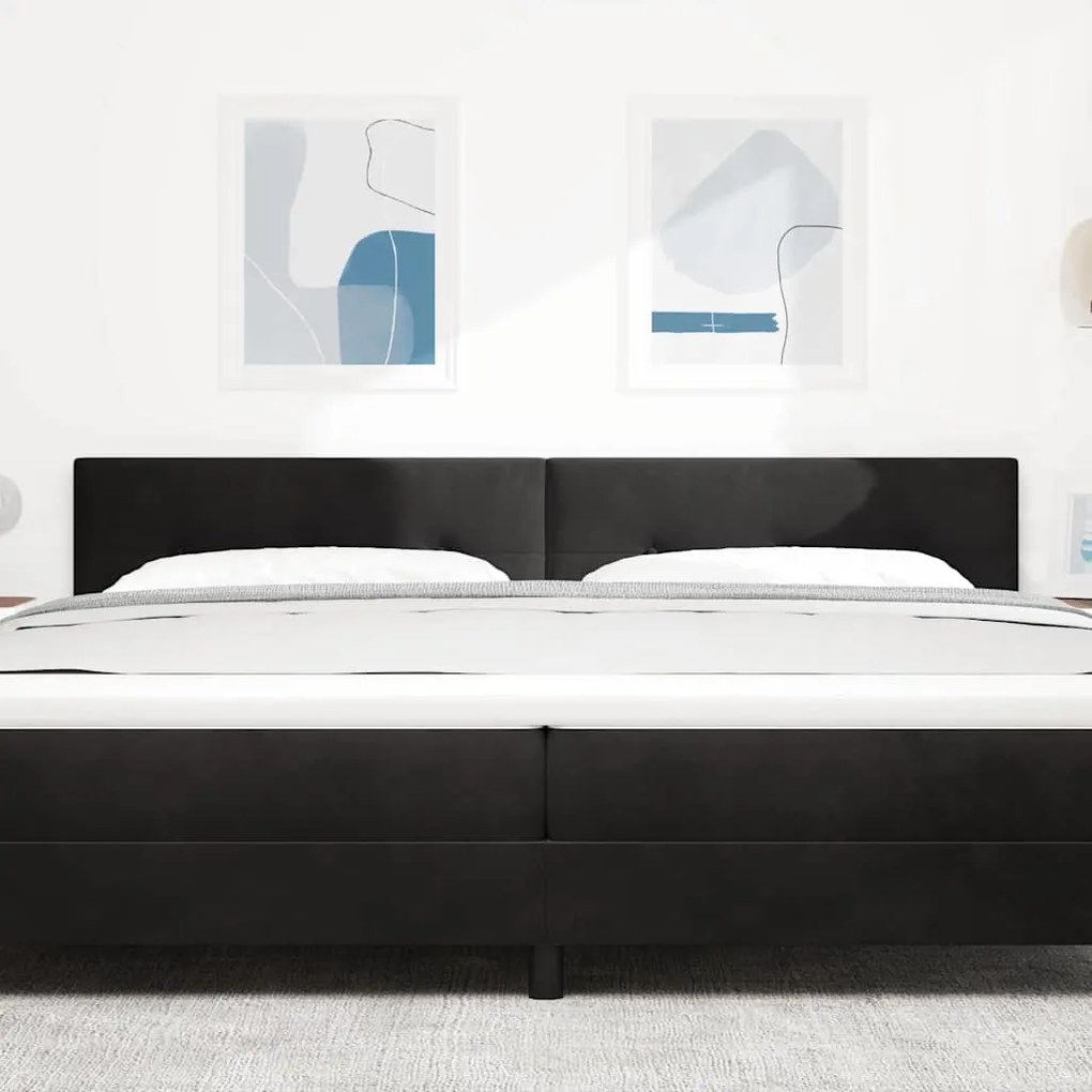 Cabeceira LED vidaXL Botões estofada Preta 100 cm Veludo