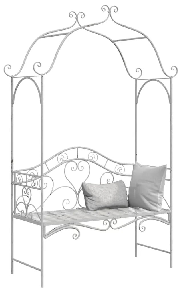 Banco Branco Metal 121 x 48 x 200 cm Inserções Decorativas