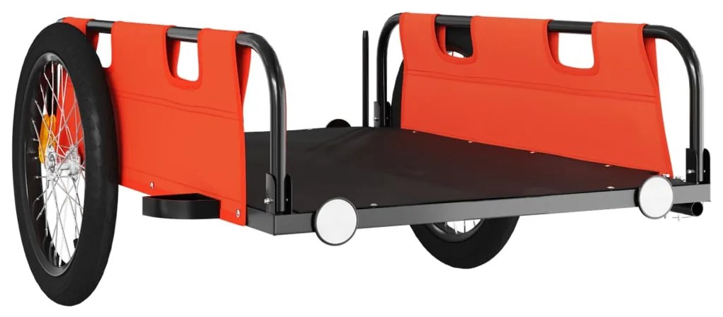 Reboque de bicicleta tecido oxford/ferro laranja