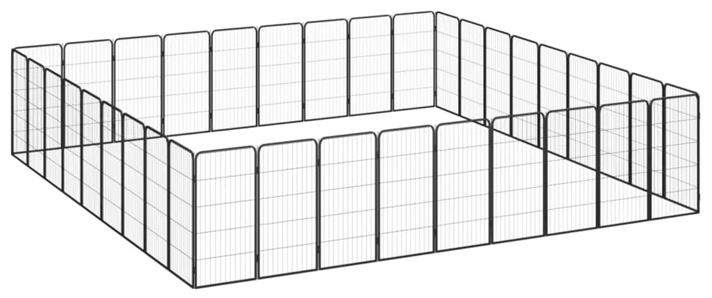 Parque p/ cães c/ 36 painéis 50x100 cm aço revestido a pó preto