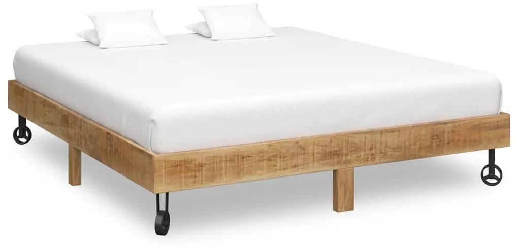 Estrutura de cama 200x200 cm madeira de mangueira maciça