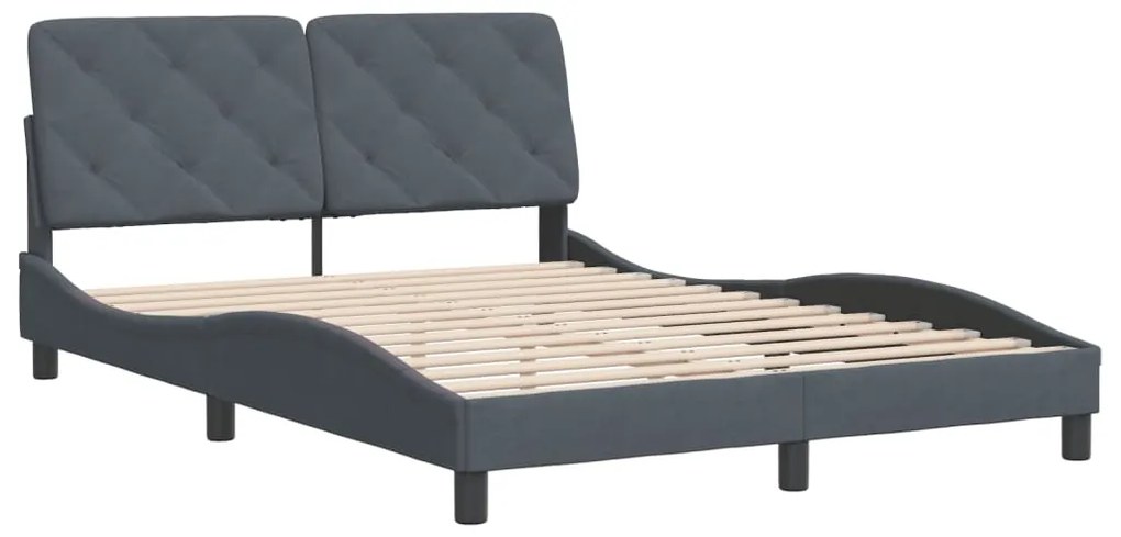 Estrutura de cama sem colchão 120x200 cm veludo cinzento-escuro