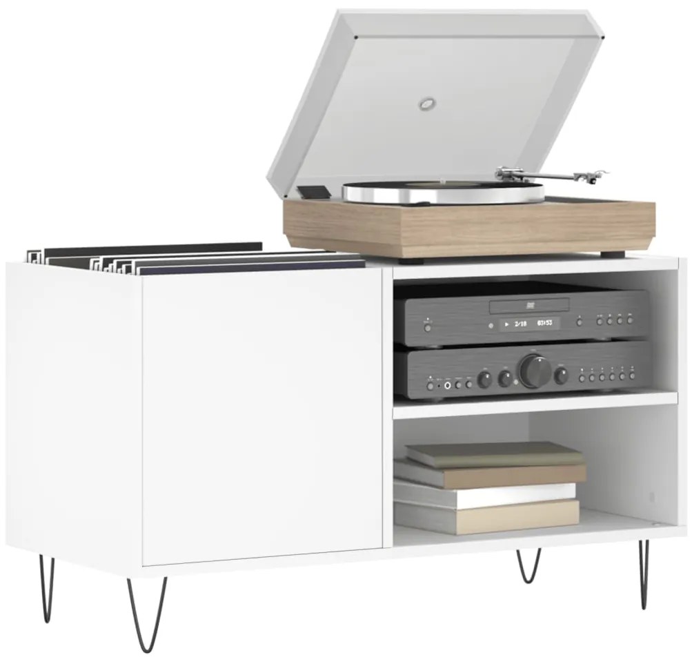 Armário para discos 85x38x48 cm derivados de madeira branco