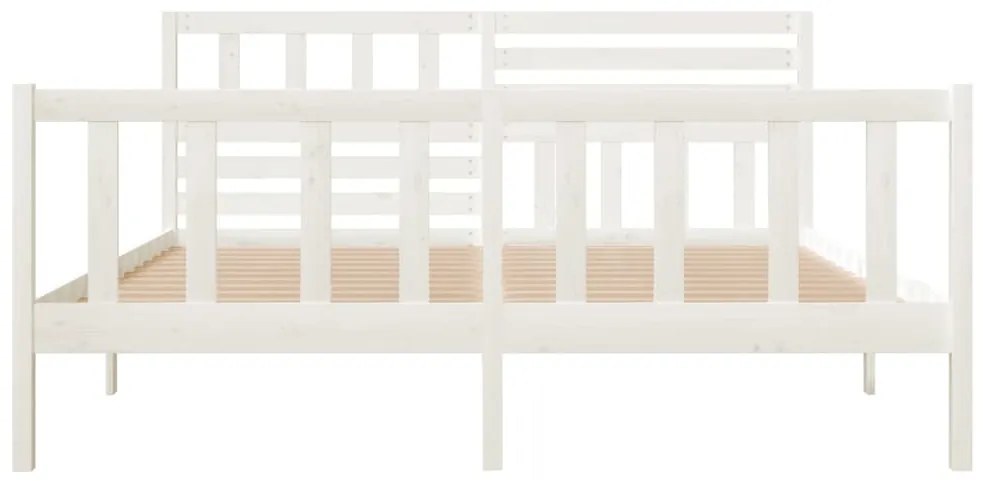 Estrutura de cama 120x200 cm madeira maciça branco