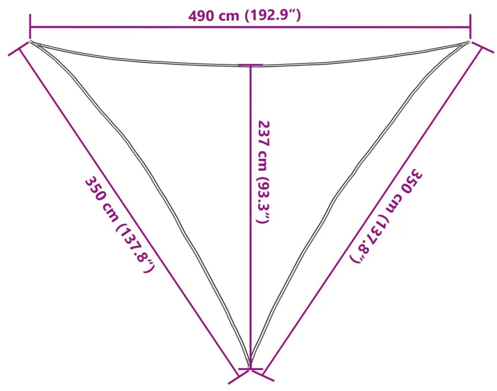 Para-sol estilo vela 160 g/m² 3,5x3,5x4,9 m PEAD branco