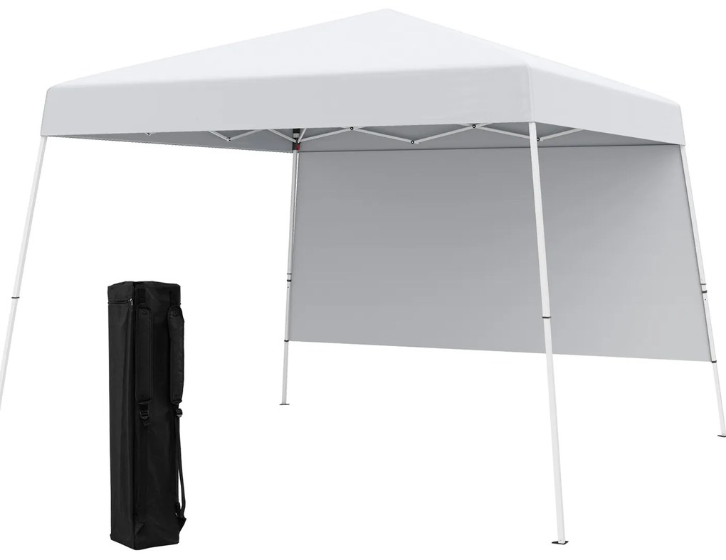 Tenda dobrável de 10 x 10 pés com cobertura retrátil e bolsa com rodas - Azul