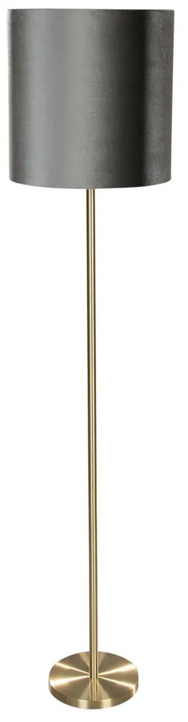 Candeeiro de Pé Latão com Abajur em Veludo Verde 40cm - Simplo