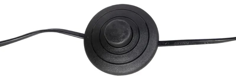 Candeeiro de pé preto com cúpula de pavão vermelha 40 cm - Classico