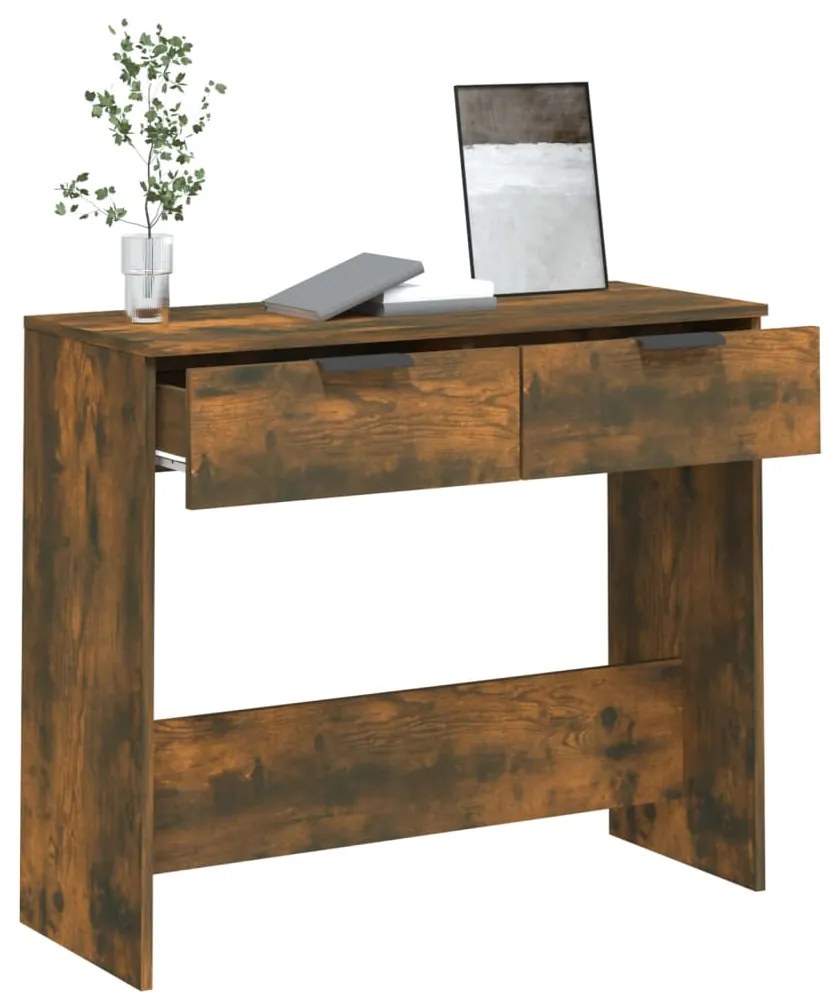 Mesa consola 90x36x75 cm derivados de madeira carvalho fumado
