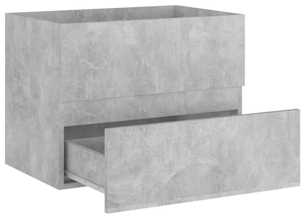 Armário lavatório 60x38,5x45 cm contraplacado cinzento cimento