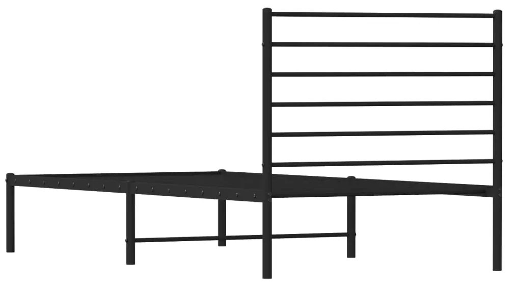 Estrutura de cama com cabeceira 107x203 cm metal preto