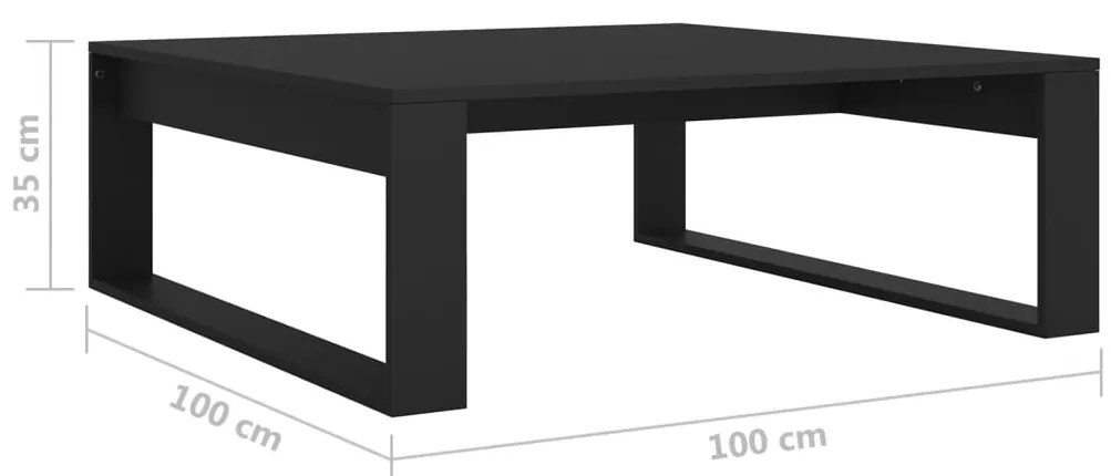 Mesa de centro 100x100x35 cm derivados de madeira preto