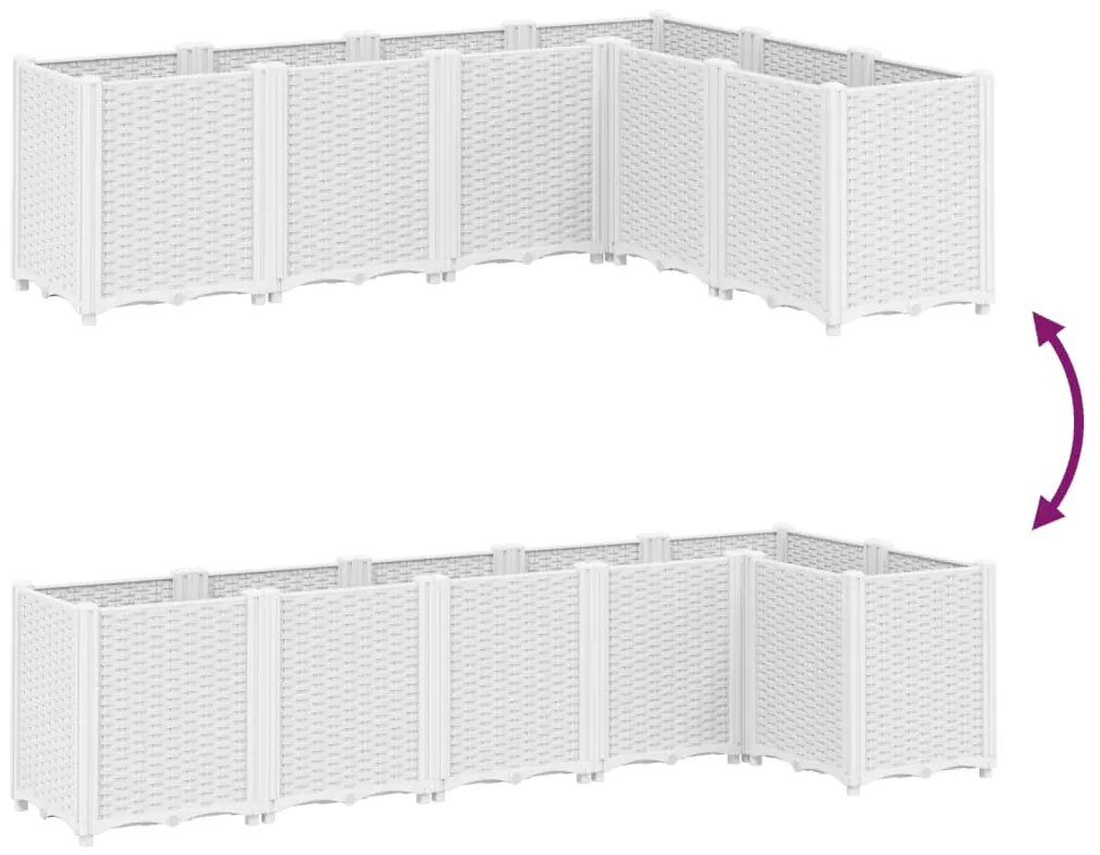 Vaso/floreira 160x120x53 cm PP branco