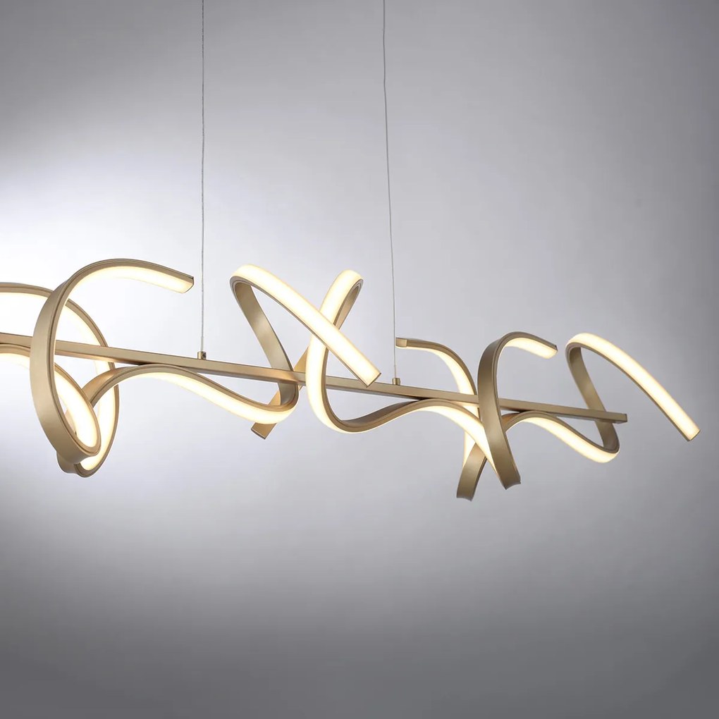 Candeeiro de suspensão design latão com LED e dimmer - Krisscross Design