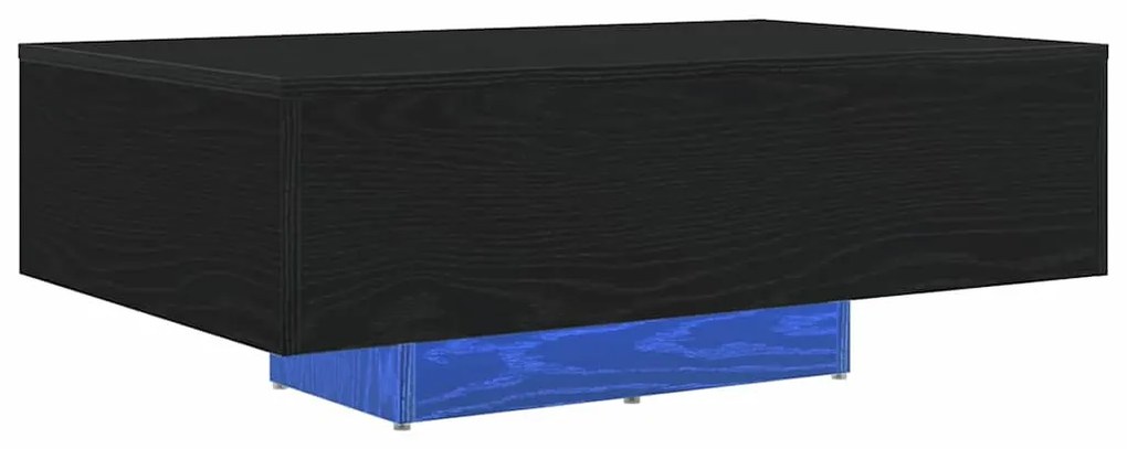 Mesa de Centro vidaXL com Luzes LED Carvalho Preto 85x55x31 cm
